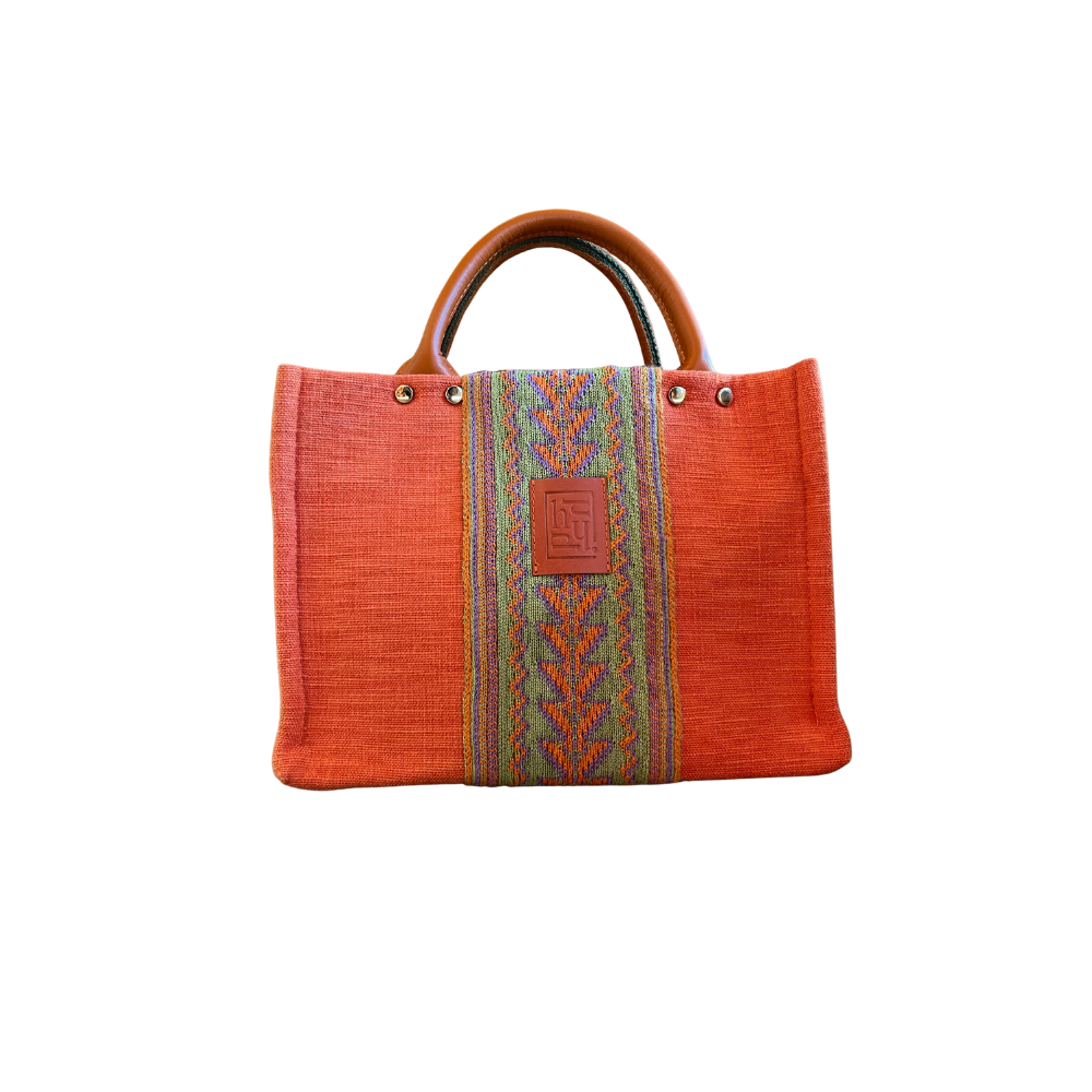HH ORANGE/GREEN ANTEP FABRİC TOTEBAG