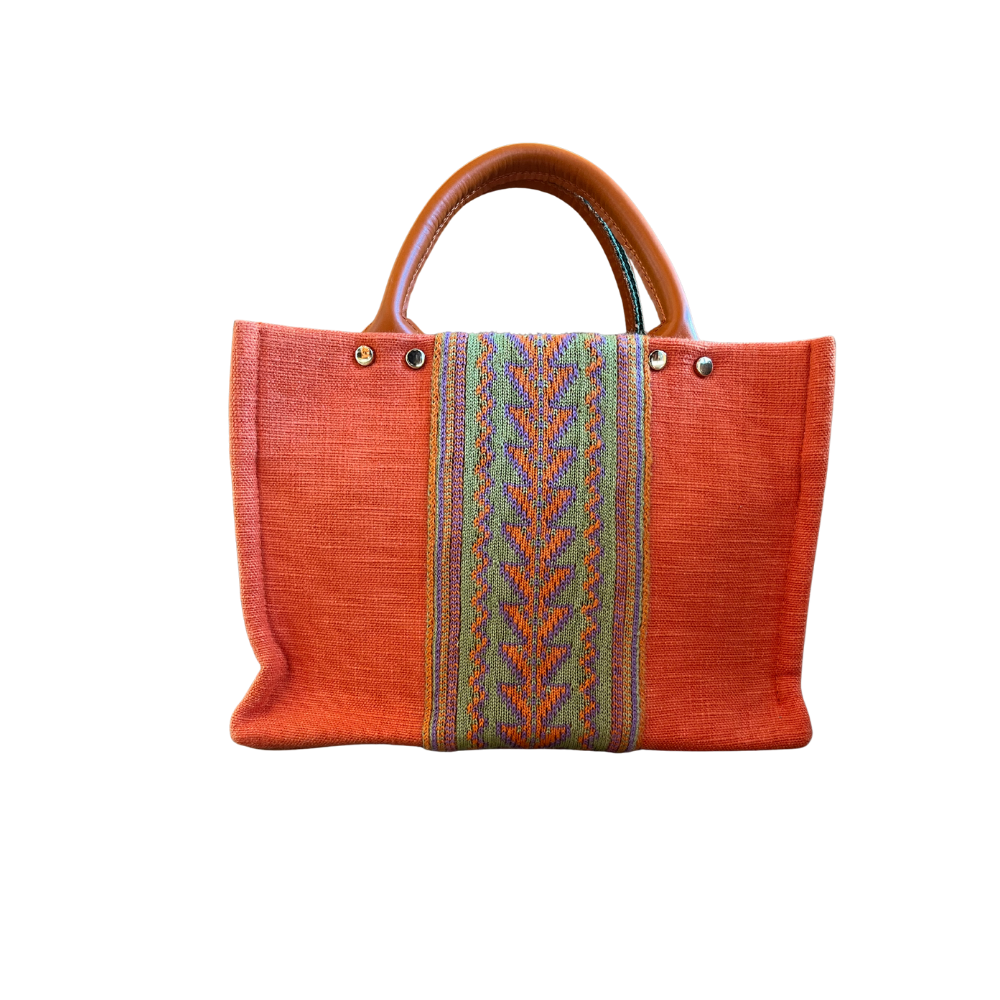 HH ORANGE/GREEN ANTEP FABRİC TOTEBAG