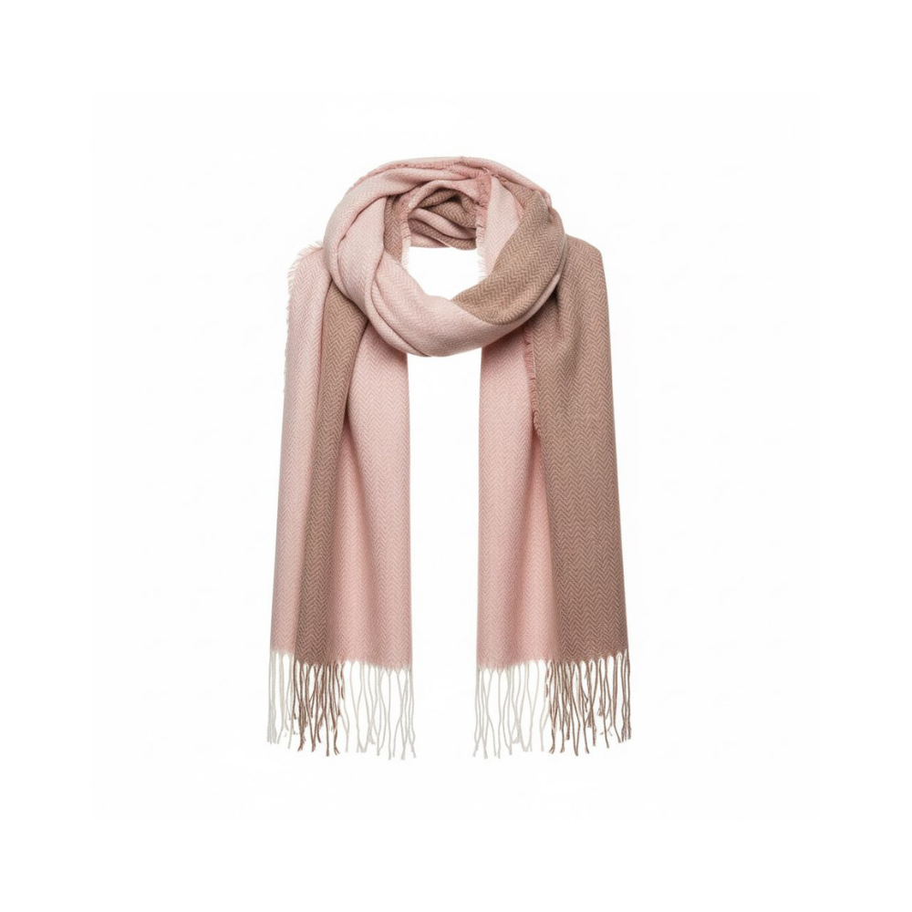 NW Kalın Dokuma İskoç Şalı - NW - ŞAL - PEMBE-KAHVE - STD