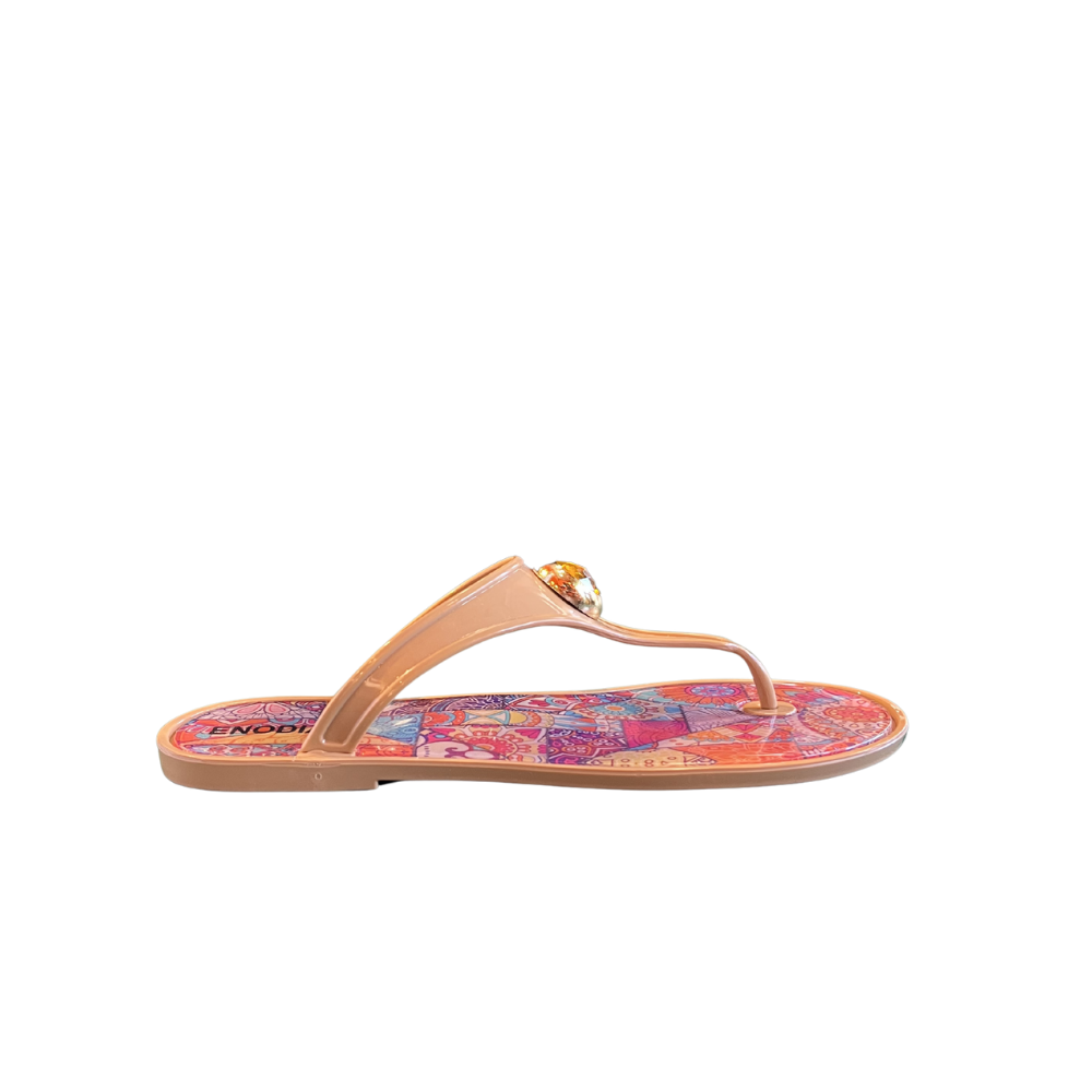 ENOD J-9003-2 - ENOD - Parmak Arası Taşlı Düz Jelly Terlik - NUDE - 36 - 25SS-END-TRLK-9003-2-21837