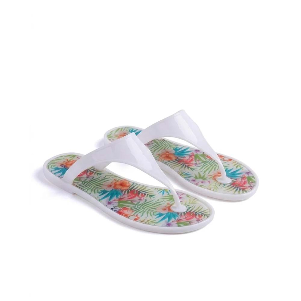 ENOD J-9003-2B - ENOD - Parmak Arası Düz Jelly Terlik - BUZ BEYAZI - 40 - 25SS-END-TRLK-9003-2B-21905