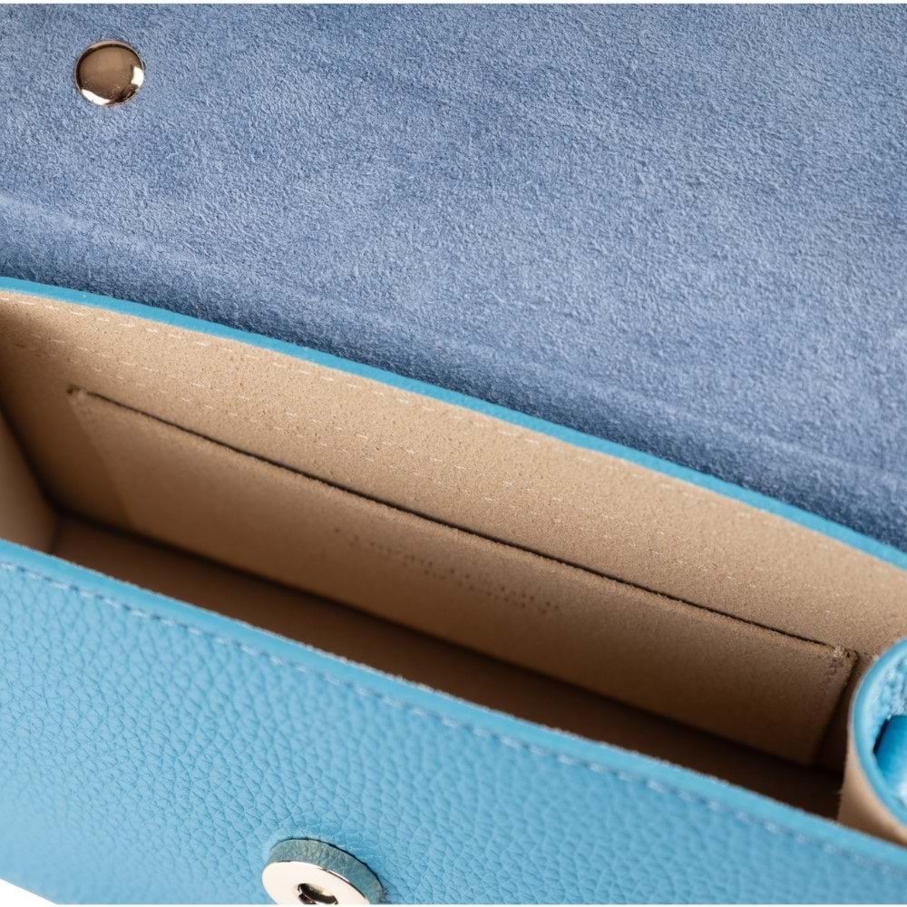 GZN 8801 DERİ MİNİ EL ÇANTASI - GZN - MİNİ EL ÇANTASI - MAVİ - STD