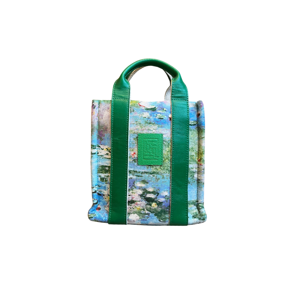 HH Table Fabric Green Leather Handle Ladybag