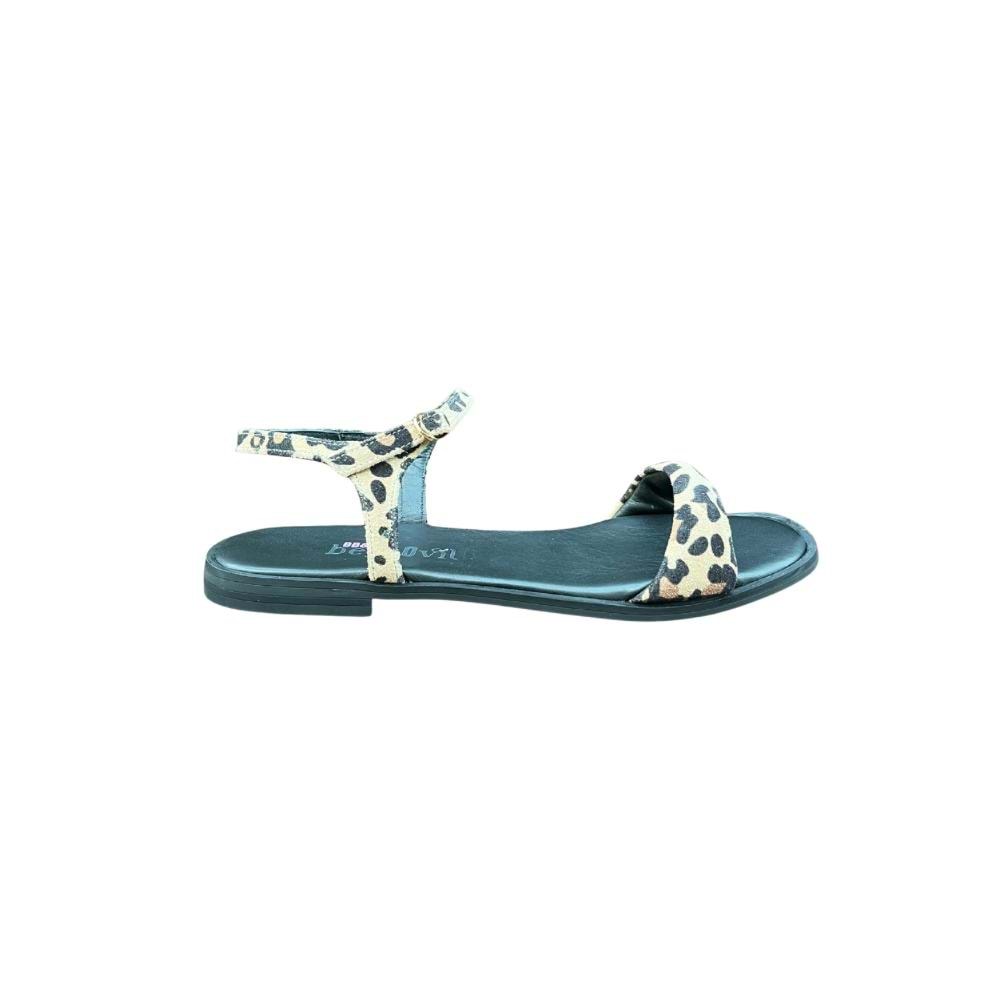 RS 702 - RS - DÜZ SANDALET - LEOPAR - 39 - 25SS-RS-SND-702-LEOPAR-39