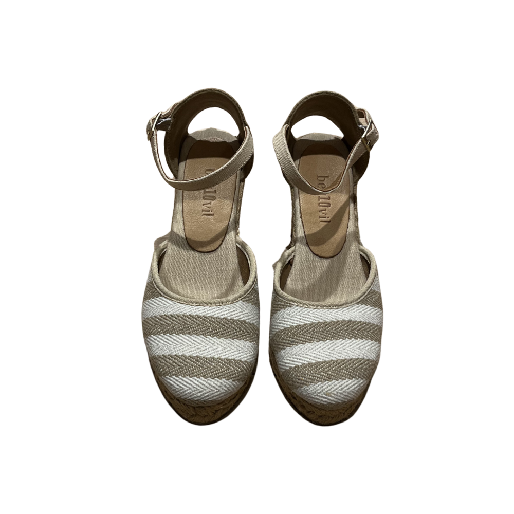 SE 2002 - SE - Dolgu Espadril Ayakkabı - BEJ ÇİZGİLİ - 40 - 25SS-SE-E.SND-2002-20878