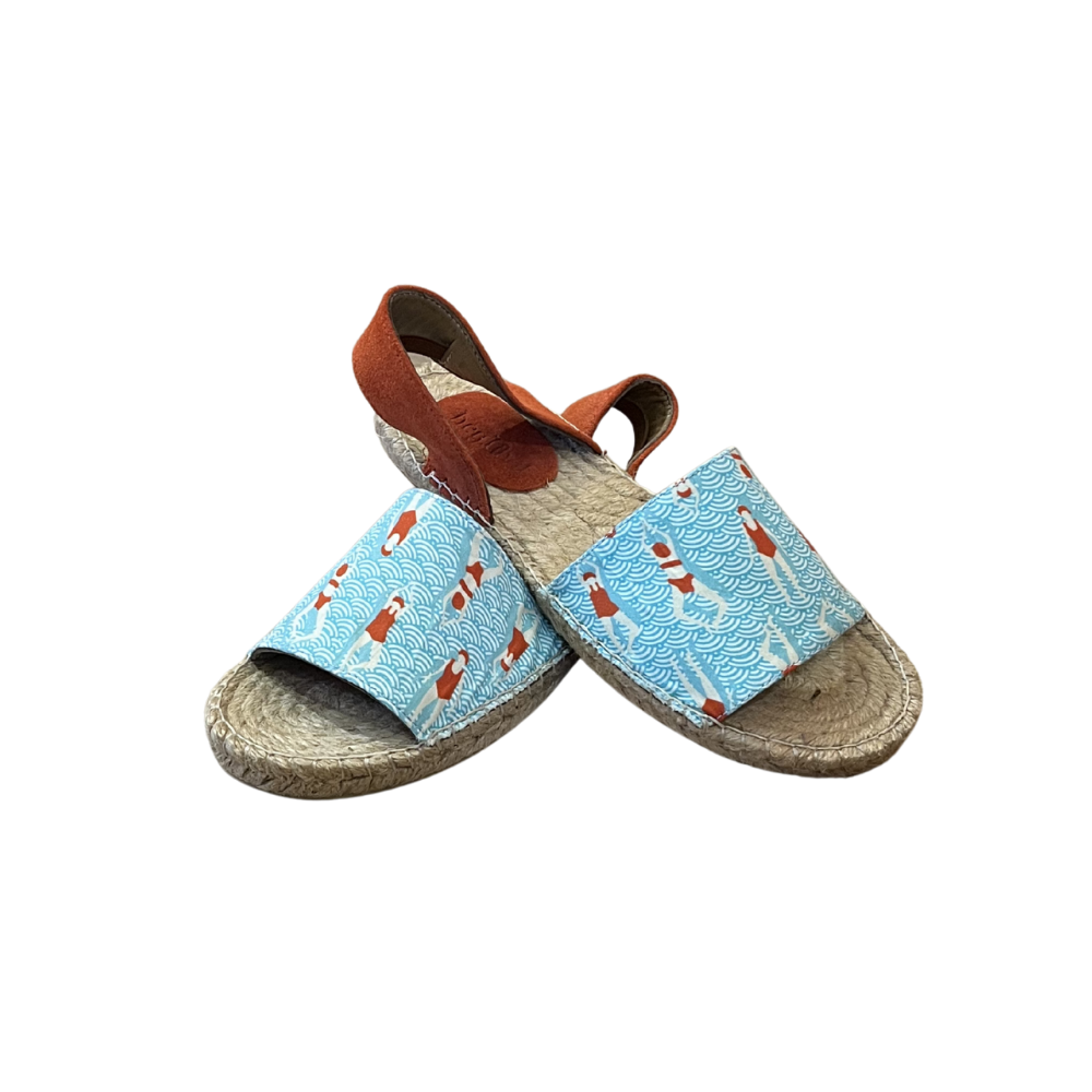 SE 2134 - SE - Düz Espadril Sandalet - TURKUAZ - 40 - 25SS-SE-SND-2134-21685