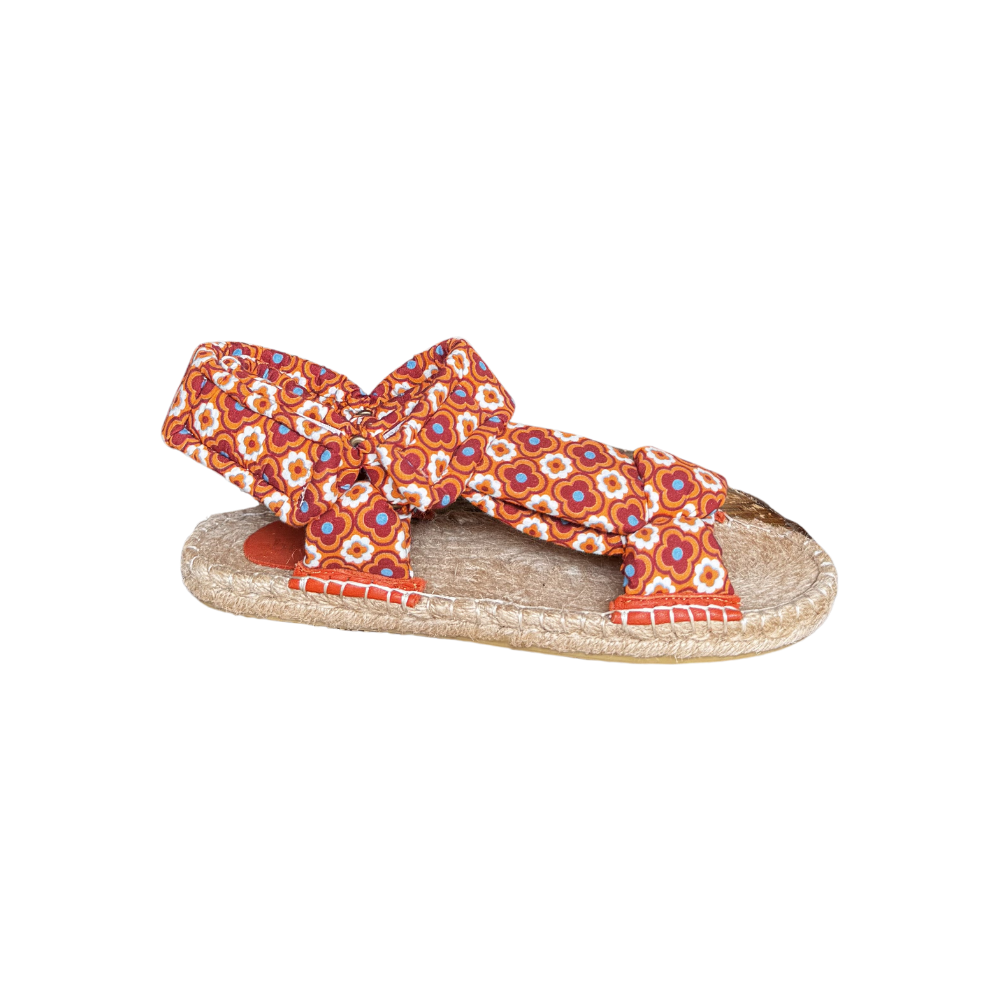 SE 2596 - SE - Düz Espadril Sandalet - TURUNCU DESENLİ - 36 - 25SS-SE-SND-2596-21817