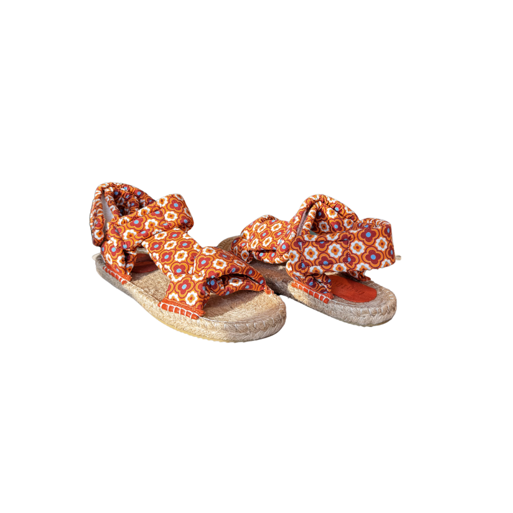 SE 2596 - SE - Düz Espadril Sandalet - TURUNCU DESENLİ - 36 - 25SS-SE-SND-2596-21817