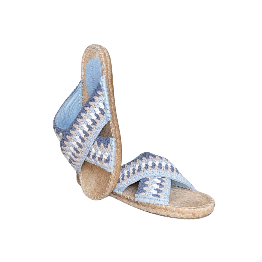 SE 2480-2 - SE - Düz Espadril Terlik - MAVİ/YEŞİL - 39 - 25SS-SE-TRLK-2480E3-21052