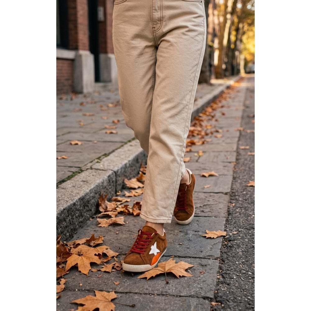 MMS SNEAKER 26-053 - MAXİMİNO SHOES - SNEAKER - TABA SÜET-ORANJ DERİ - 36 - 26AW-MMS-SNKR-26-053-27575