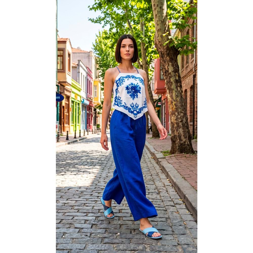 ASP BLUZ.TK 011-7455 - ASP - BLUZ - MAVİ-BEYAZ - L - 26SS-ASP-BLZ.TK-7455-25868