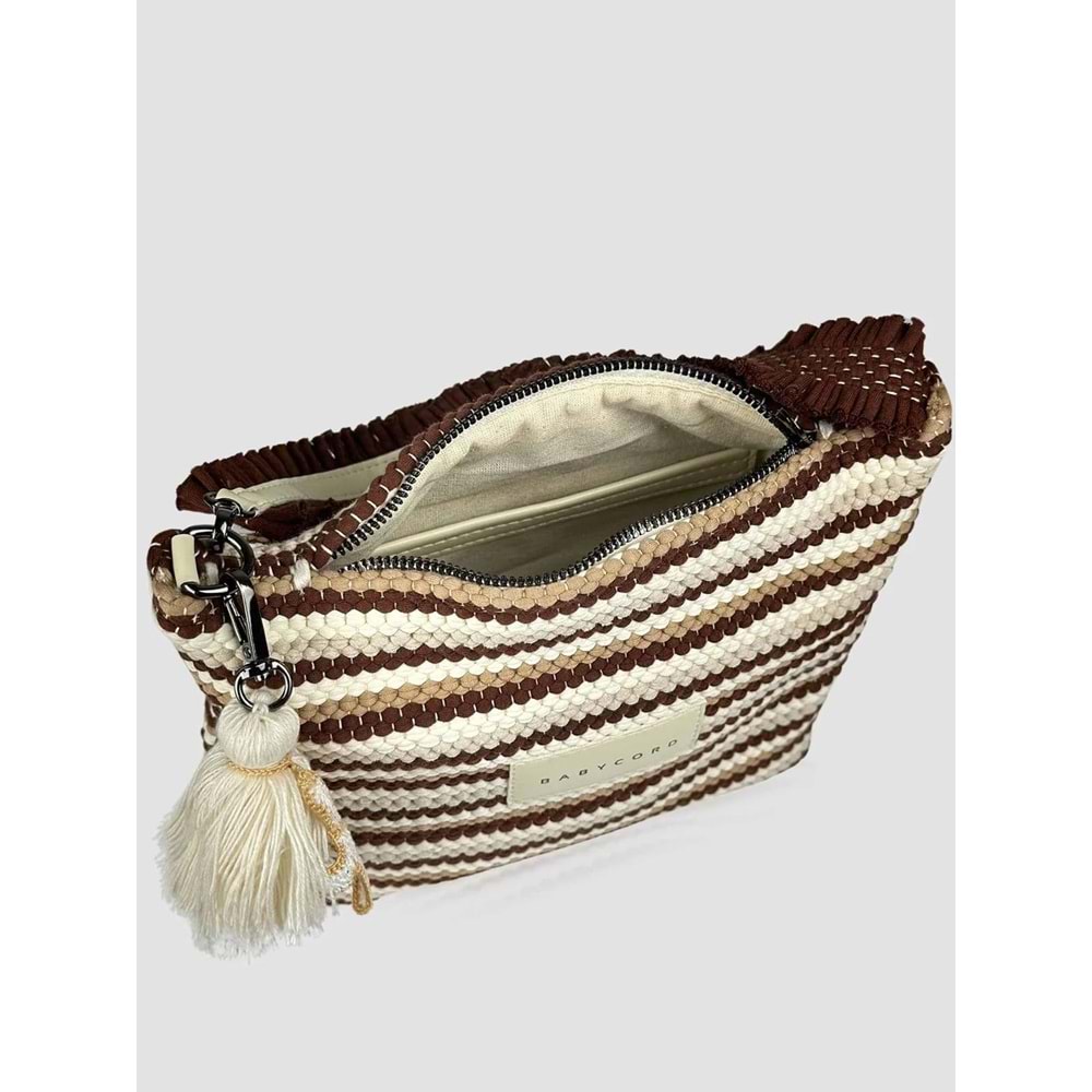 BC MİNİBAG-THE WAVE - BABYCORD - MİNİBAG - KAHVE ÇİZGİLİ - STD - 26SS-BC-MİNİBAG-26854