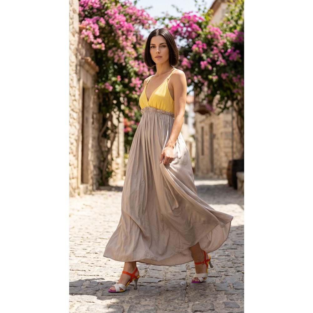 CR ELBİSE 52101081 - CR - ELBİSE - SARI - L - 26SS-CR-ELB-52101081-25966