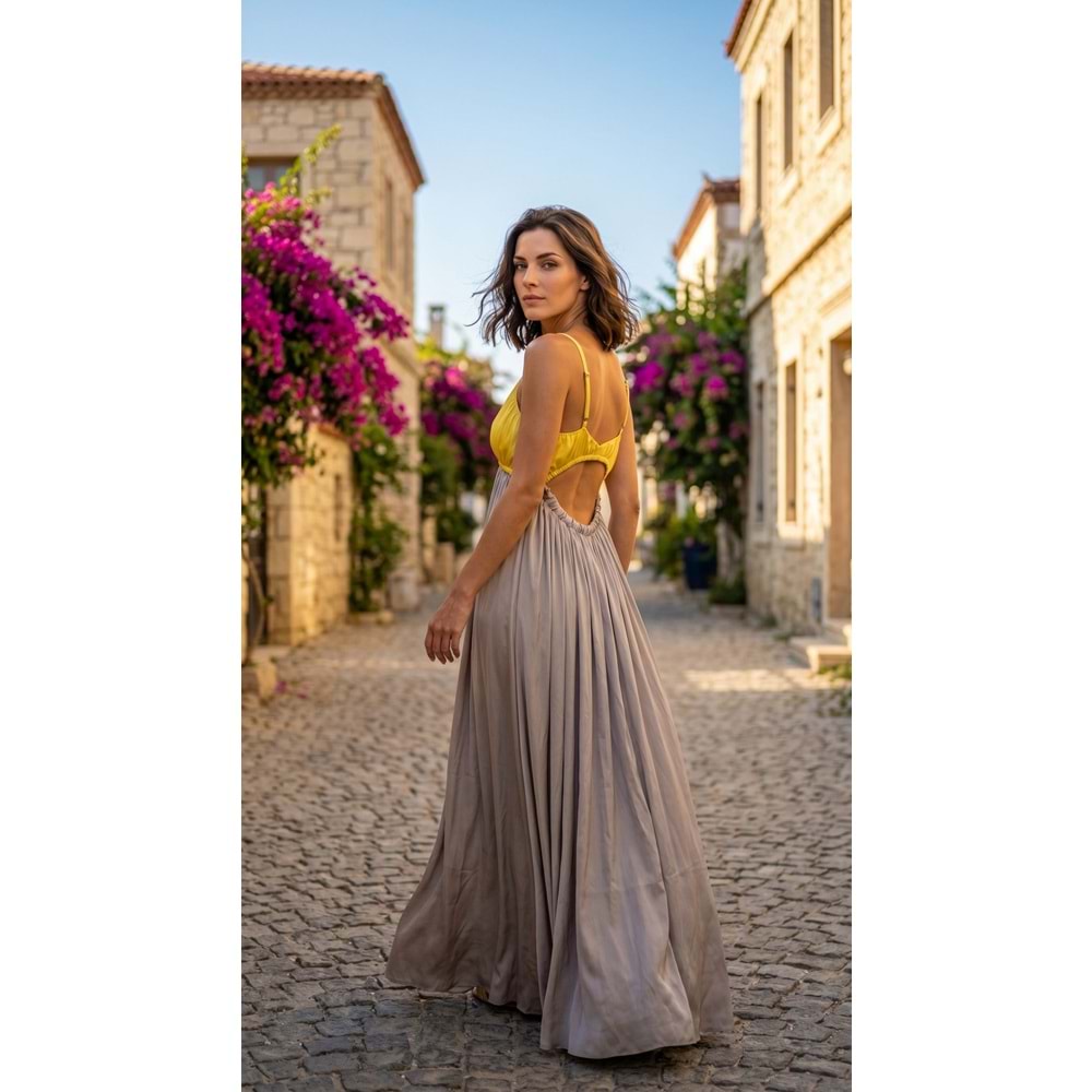 CR ELBİSE 52101081 - CR - ELBİSE - SARI - L - 26SS-CR-ELB-52101081-25966