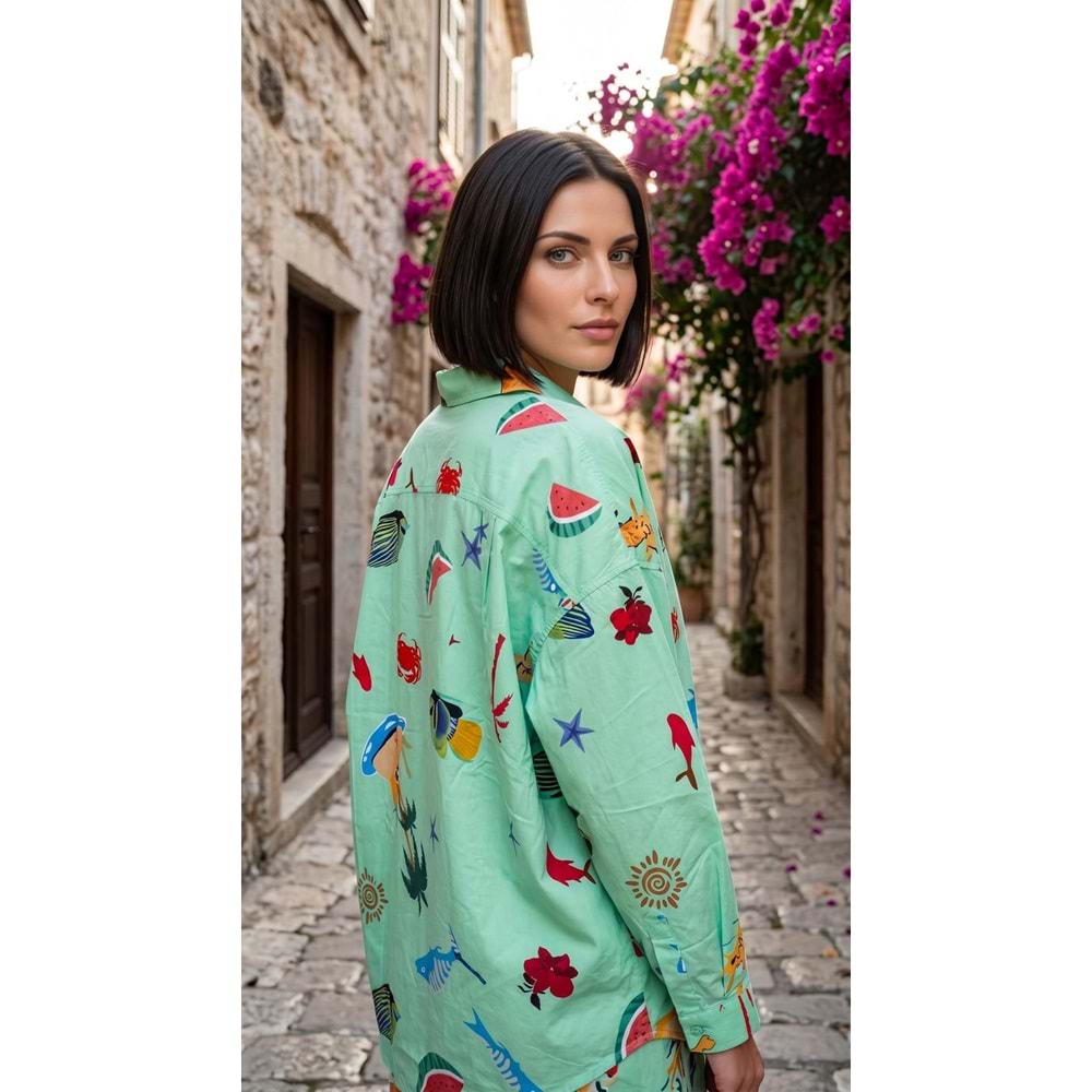 CR GÖMLEK 13-0028 - CR - GÖMLEK - YEŞİL DENİZ - STD