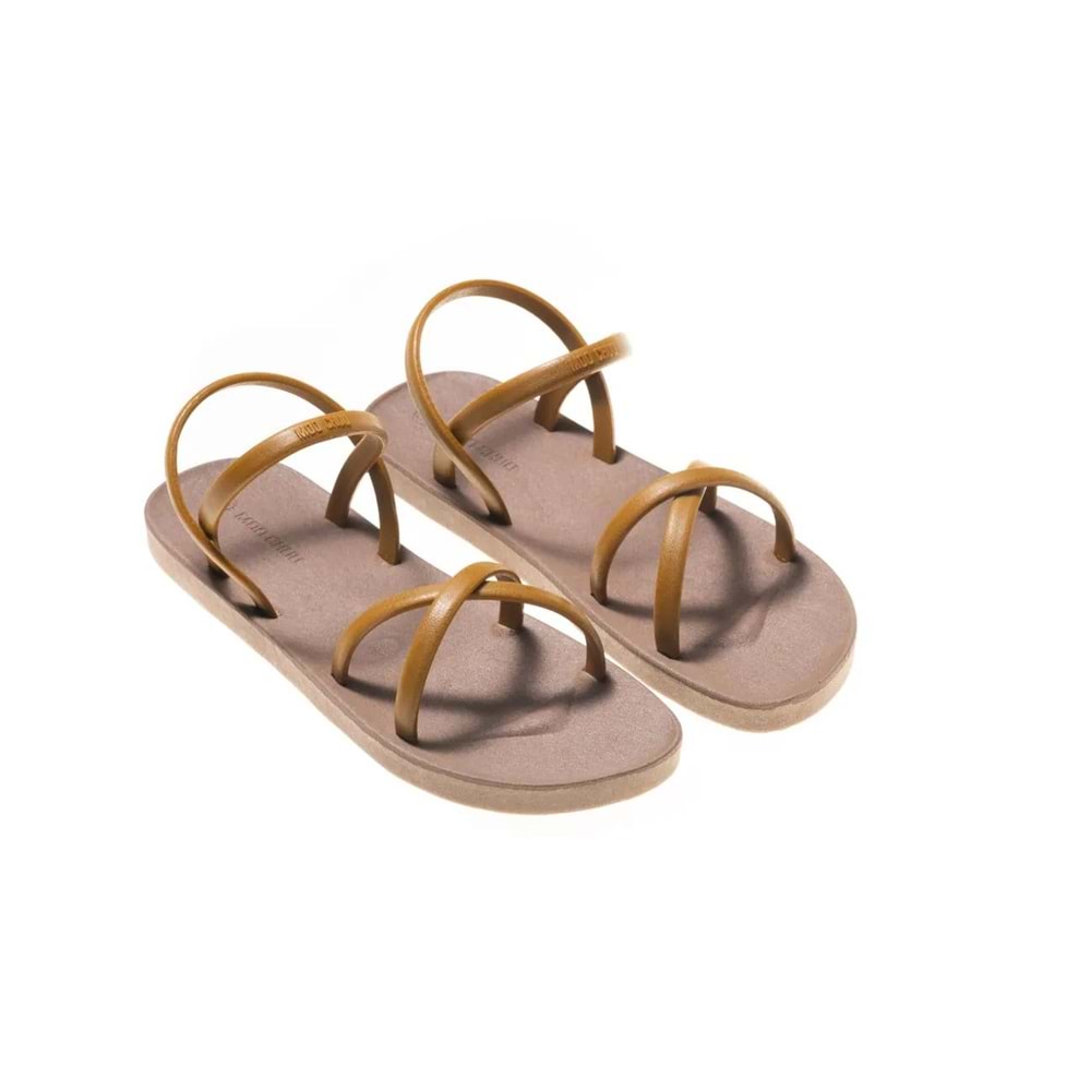 MC CROSS SLİM - MOO CHUU - PVC DÜZ SANDALET - KAHVE-KAHVE - 40 - 26SS-MC-PVC-SND-CROSS-25247