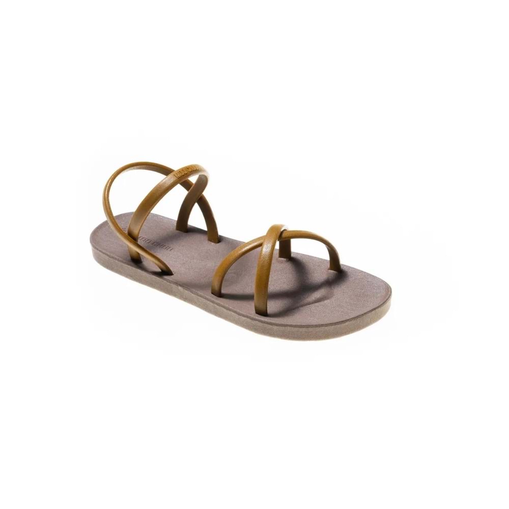 MC CROSS SLİM - MOO CHUU - PVC DÜZ SANDALET - KAHVE-KAHVE - 40 - 26SS-MC-PVC-SND-CROSS-25247