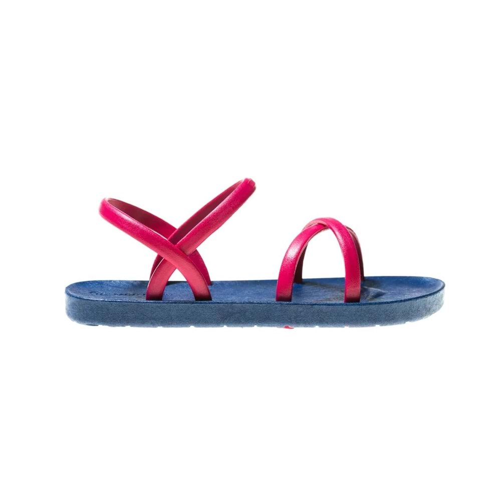 MC CROSS SLİM - MOO CHUU - PVC DÜZ PARMAK ARASI SANDALET - MAVİ-PEMBE - 39 - 26SS-MC-PVC-SND-CROSS-25502