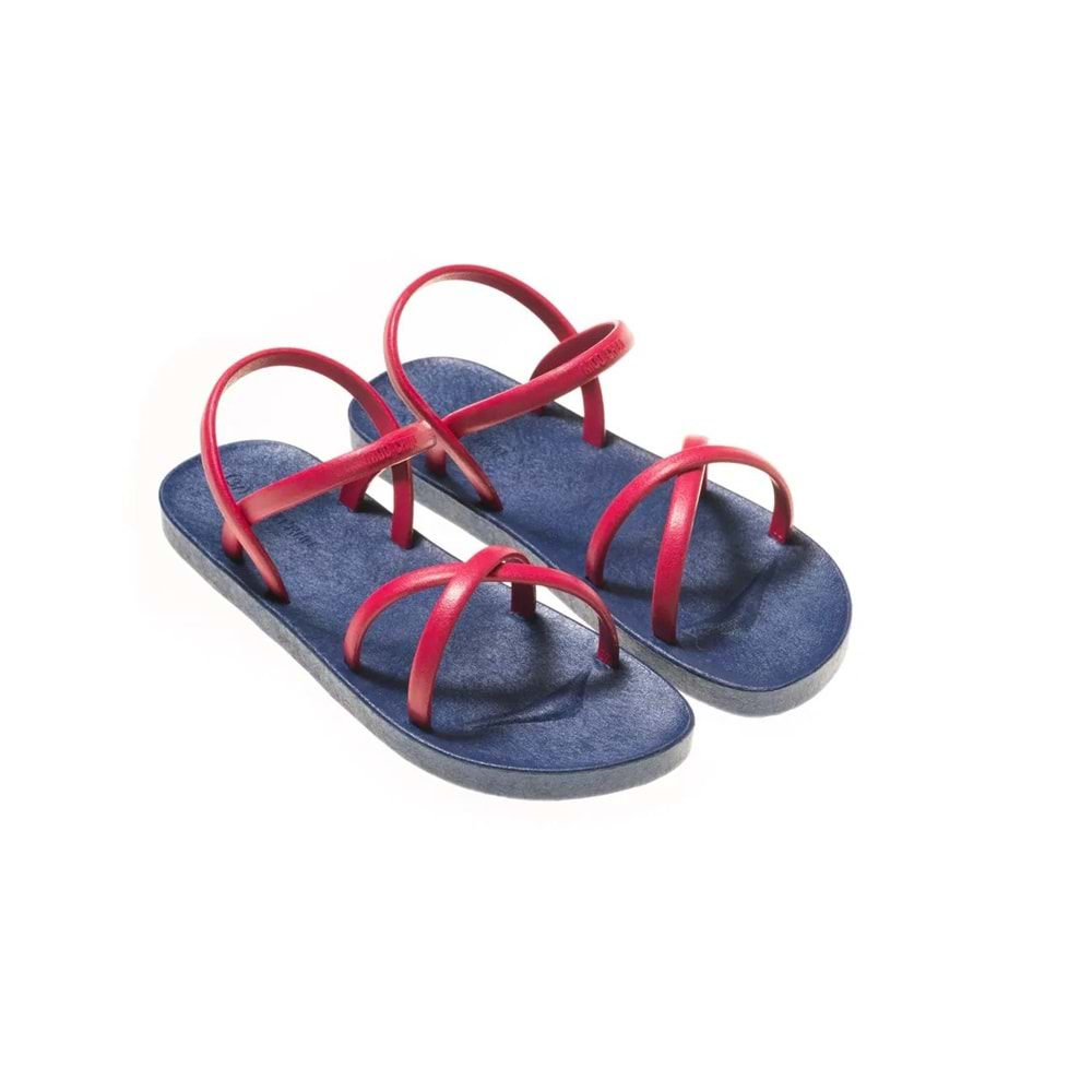 MC CROSS SLİM - MOO CHUU - PVC DÜZ PARMAK ARASI SANDALET - MAVİ-PEMBE - 39 - 26SS-MC-PVC-SND-CROSS-25502
