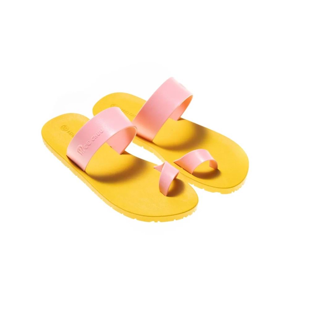 MC POP THUMB - MOO CHUU - PVC DÜZ PARMAK ARASI TERLİK - SARI-A.PEMBE - 39 - 26SS-MC-PVC-TRLK-THUMB-25518