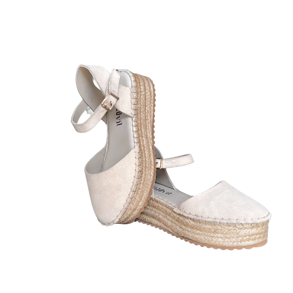 RS ESP.SÜET SANDALET 291 - RS - ESPADRİL - BEJ - 40