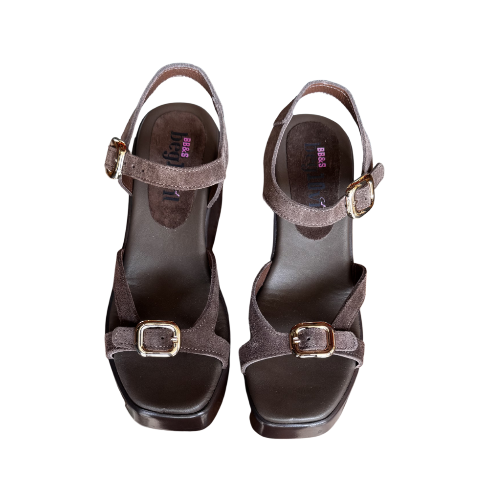 RS SANDALET 21 - RS - DOLGU SANDALET - KAHVERENGİ - 40