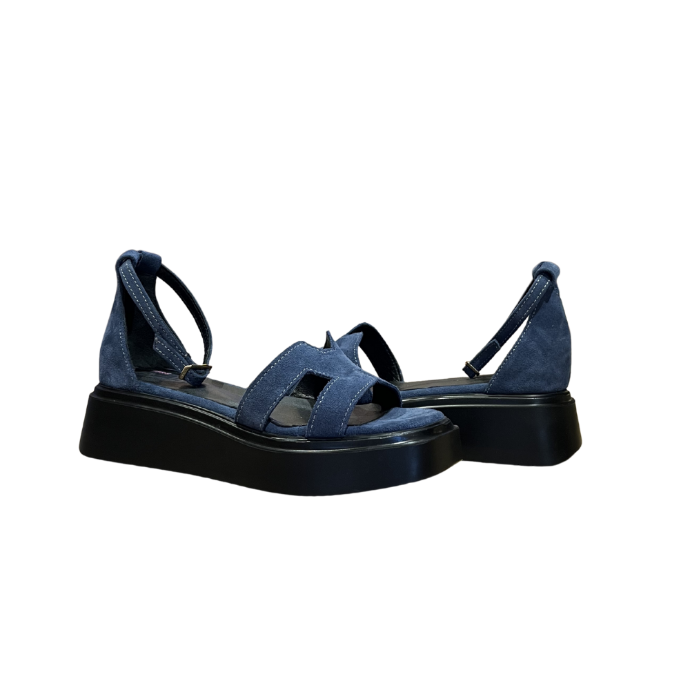 RS DOLGU SANDALET 7112 - RS - DOLGU SANDALET - KOT MAVİ - 40 - 26SS-RS-SND-7112-25141