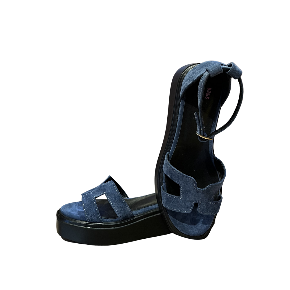 RS DOLGU SANDALET 7112 - RS - DOLGU SANDALET - KOT MAVİ - 40 - 26SS-RS-SND-7112-25141