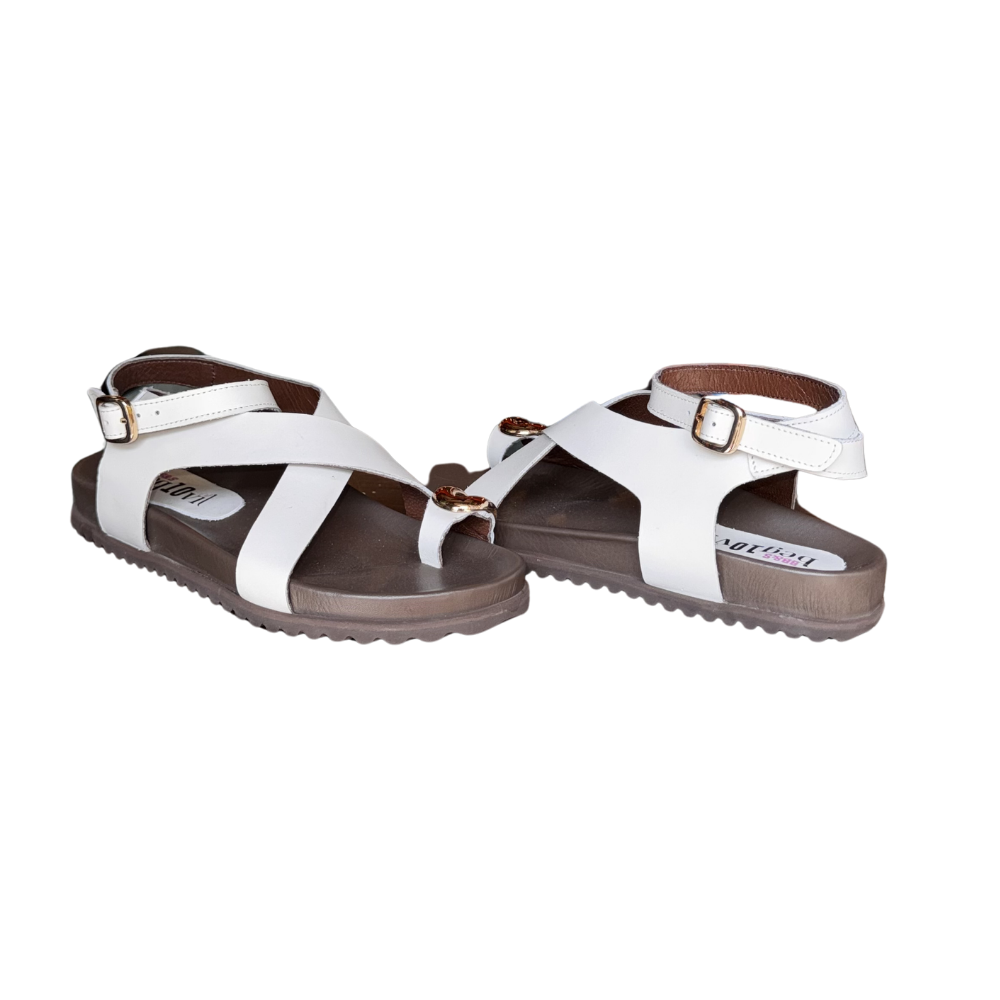 RS SANDALET 8149 - RS - DÜZ SANDALET - KREM - 40