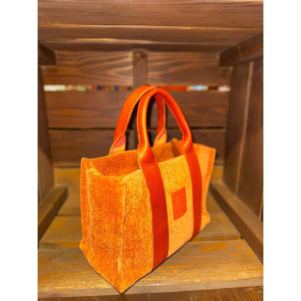 Orange Velvet Totebag