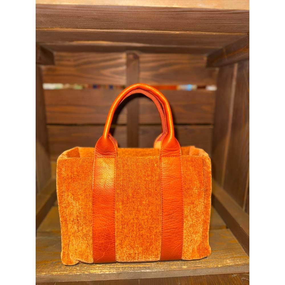 Orange Velvet Totebag