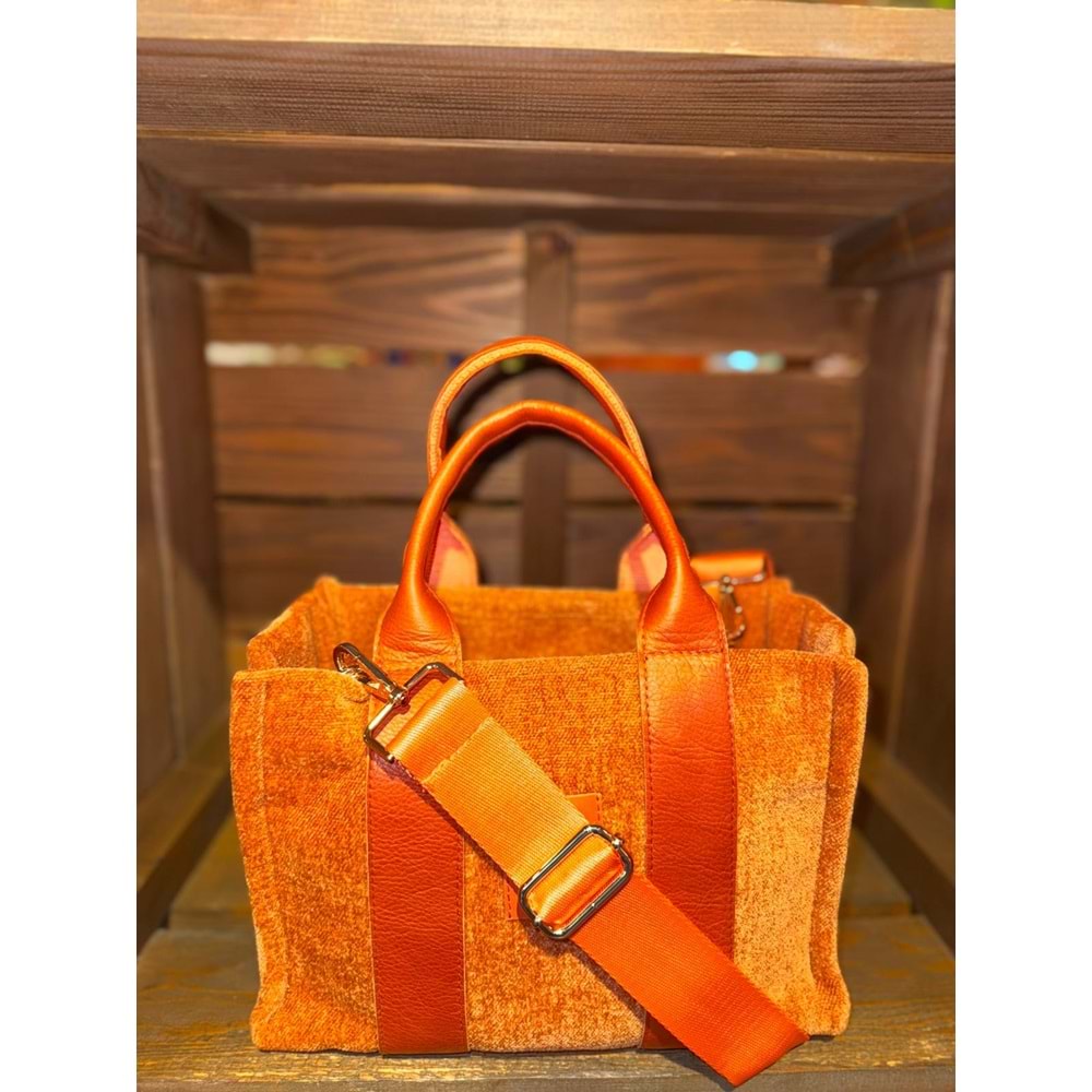 Orange Velvet Totebag