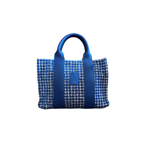 HH BLUE PÖTİKARE FABRİC LEATHER HANDLE TOTEBAG