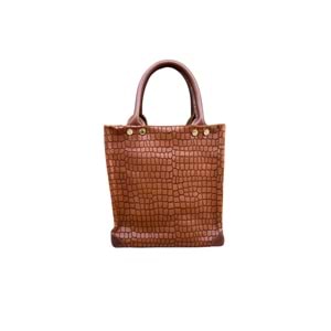 HH BROWN CROCO LEATHER LADYBAG