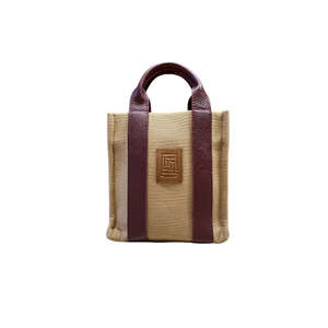 HH FABRİC LİGHT BROWN LEATHER HANDLE LADYBAG