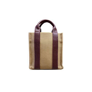 HH FABRİC LİGHT BROWN LEATHER HANDLE LADYBAG