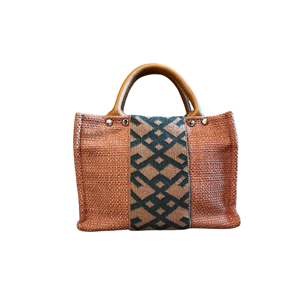 HH ORANGE PATTERN ANTEP FABRİC TOTEBAG