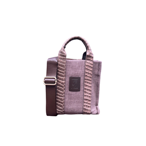 HH FABRİC BROWN LEATHER HANDLE LADYBAG