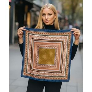 NW ETNİK DESENLİ MAVİ 14850 ÇİFT BASKI