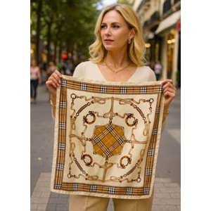 NW ZİNCİR DESENLİ EKRU 14887 ÇİFT BASKI