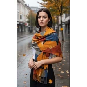 NW DESENLİ PÜSKÜLLÜ KALIN ŞAL 15162