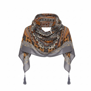 NW DESENLİ PÜSKÜLLÜ ŞAL 15239 - NW - ŞAL - ANTRASİT - STD