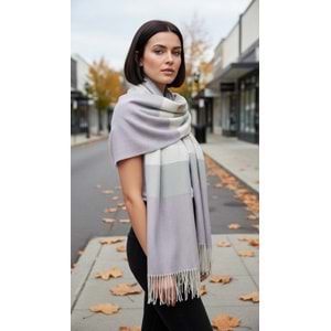 NW Kalın Dokuma İskoç Şalı - NW - ŞAL - LİLA-GRİ - STD