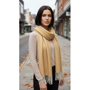 NW Kalın Dokuma İskoç Şalı - NW - ŞAL - SARI-BEYAZ - STD