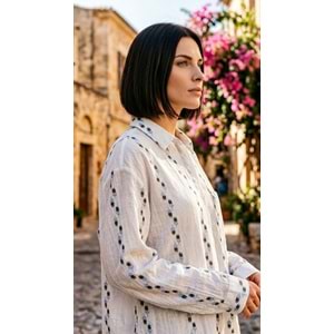 PL GÖMLEK 45131 - PL - Gömlek - YEŞ-MAV NAKIŞLI - L