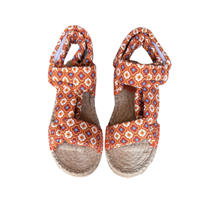 SE 2596 - SE - Düz Espadril Sandalet - TURUNCU DESENLİ - 36 - 25SS-SE-SND-2596-21817