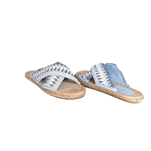 SE 2480-2 - SE - Düz Espadril Terlik - MAVİ/YEŞİL - 39 - 25SS-SE-TRLK-2480E3-21052