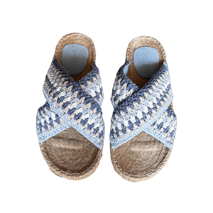 SE 2480-2 - SE - Düz Espadril Terlik - MAVİ/YEŞİL - 39 - 25SS-SE-TRLK-2480E3-21052