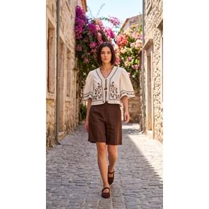 ALW KETEN SORT 4202 - ALW - Sort - KAHVERENGİ - S - 26SS-ALW-SRT-4202-26559