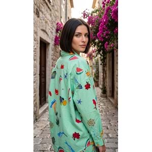 CR GÖMLEK 13-0028 - CR - GÖMLEK - YEŞİL DENİZ - STD
